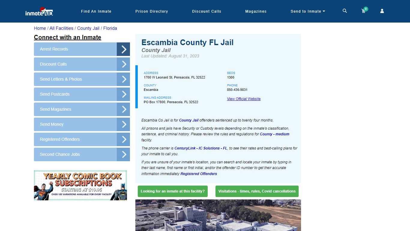 Escambia County FL Jail - Inmate Locator - Pensacola, FL